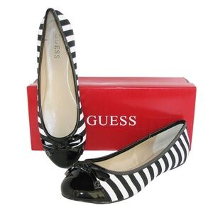 GUESS Striped Black and White Ballerina Flats Size 7.5